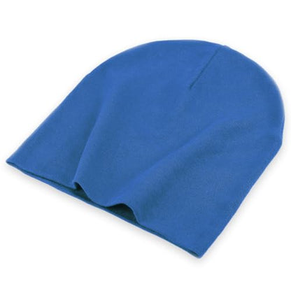 Thin 100% Cotton Fine-Knit Beanie Hat Slouchy Soft Chemo Skull Cap - color: 1-blue