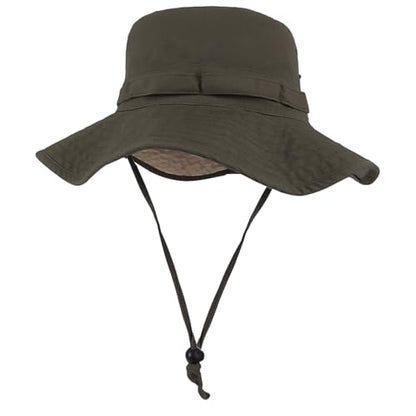 Bucket Hat UV Protection Sun Hat, Boonie Fishing Safari Hats for Outdoors - color: Olive Green 2