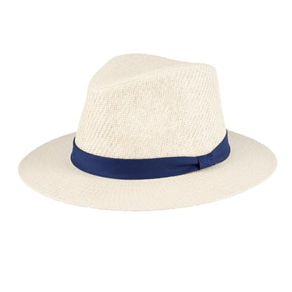 Dockers Men's Straw Fedora and Panama Hat - color: Navy Band, size: Large-X-Large