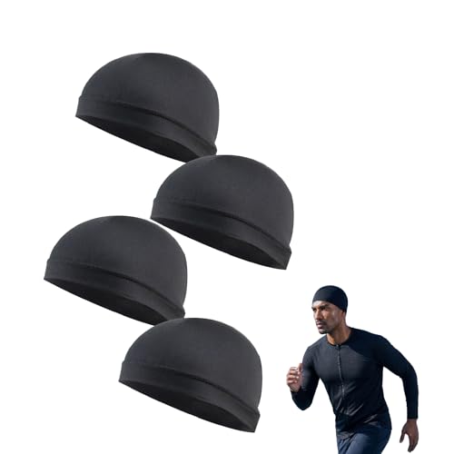 Chedin 4 Pack Cooling Helmet Liners for Men Women, Moisture Wicking Skull Caps, Breathable Lycra Sweat Caps for Cycling Motorcycle Running Hard Hat