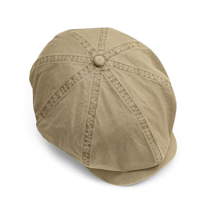 CLAPE Newsboy Caps for Men, Vintage 8 Panel Cotton Flat Cap, Breathable Stretch Fit Men's Newsboy Hat for Driving, Travel
