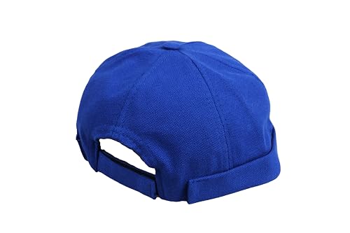 Cotton Docker Cap, Unisex Brimless Cap, Men Skull Cap, Brimless Beanie Hat, Men Women Cuffed Hat. - color: Blue
