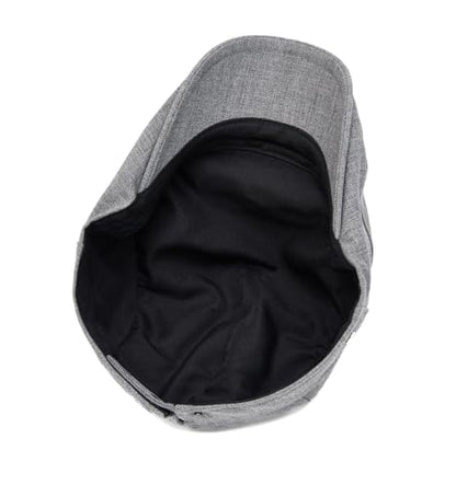 QHFHULV Newsboy Cap for Men Cotton Flat Gatsby Ivy Golf Cabbie Driving Hat - color: Daily Black