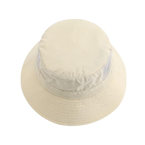 Summer Mesh Surf Hats Surf Bucket Hat with Strap Waterproof Sun UPF 50+ Sun Hats for Surfing, Boating, Water-Sports - color: Mg-ddbdclm2529-beige