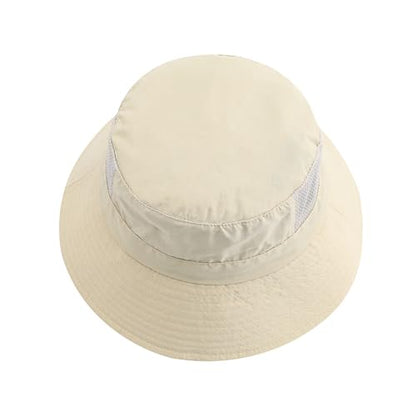 Summer Mesh Surf Hats Surf Bucket Hat with Strap Waterproof Sun UPF 50+ Sun Hats for Surfing, Boating, Water-Sports - color: Mg-ddbdclm2529-beige