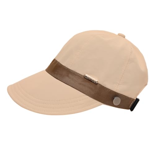 UPF 50+ Foldable Packable Wide Brim Sun Hat for Women with Ponytail Hole - color: Khaki-brown