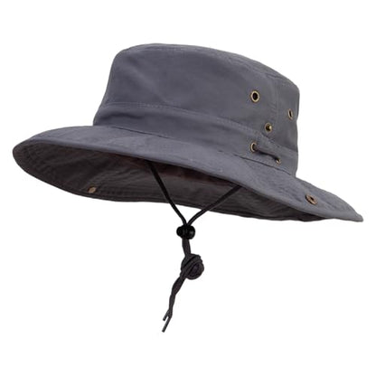 Extra Big Size Brushed Twill Aussie Hats - color: Charcoal, size: XX-Large-3X-Large