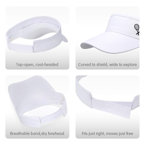 WILLPORT Kids Adjustable Cotton Visor Sun Hat,6-12Y - color: White