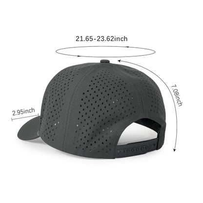 HH HOFNEN Quick Dry Baseball Cap Snapback Golf Trucker Hat for Men Women - color: #3 Black+gray+darkgray