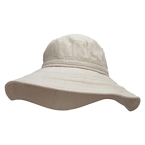 e4Hats.com Big Size Ladies Linen Wide Brim Hat - color: Beige, size: X-Large