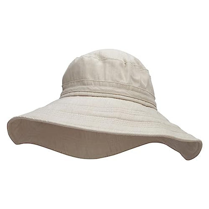 e4Hats.com Big Size Ladies Linen Wide Brim Hat - color: Beige, size: X-Large