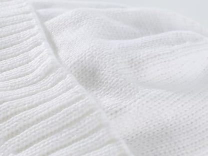 Home Prefer Mens Winter Hat Knit Earflap Hat Stocking Caps with Ears Beanie Hat - color: White