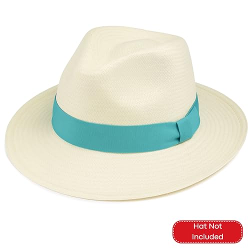 Gamboa Hatbands for Panama Hat Ribbon Hatband Cowboy Hats - color: Light Blue, size: X-Large
