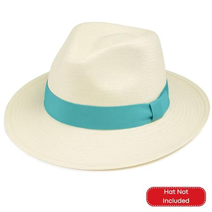 Gamboa Hatbands for Panama Hat Ribbon Hatband Cowboy Hats - color: Light Blue, size: X-Large
