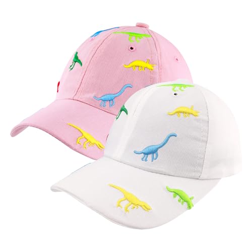 BAVST Boy Baseball Cap for Baby Toddler Girls Summer Cap Sun Protection Dinosaur Kids Trucker Hats for 1-3Years Old - color: Z-pink+white