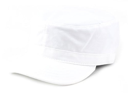 NYFASHION101 Fashionable Solid Color Unisex Fitted Army Military Cadet Cap - color: White, size: Small
