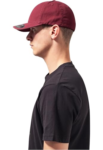 Flexfit Garment Washed Cotton Dad Hat Caps, Unisex, Garment Washed Cotton Dad Hat - color: Maroon, size: Small-Medium