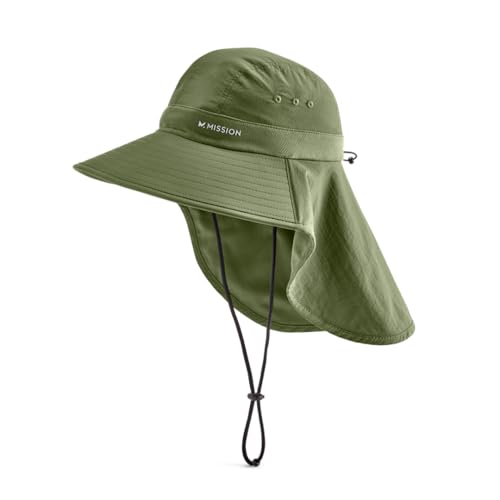 Cooling Sun Defender Sun Hat, UPF 50 UV Protection for Men Women, Wide Brim Outdoor Hat for Hiking, Fishing, Beach, Gardening - color: Bronze Green