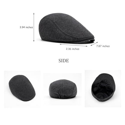 DOOVID Men's Newsboy Cap Retro Classic Beret Ivy Irish Gentleman Hat Cabbie Flat Cap - color: 1 Pair Royal Blue