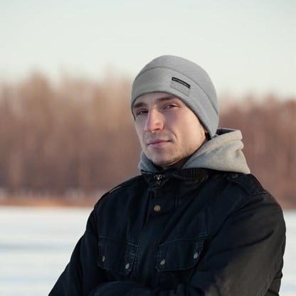 Honeycomb Thermal Skull Cap Beanie for Men Women - color: Light Gray