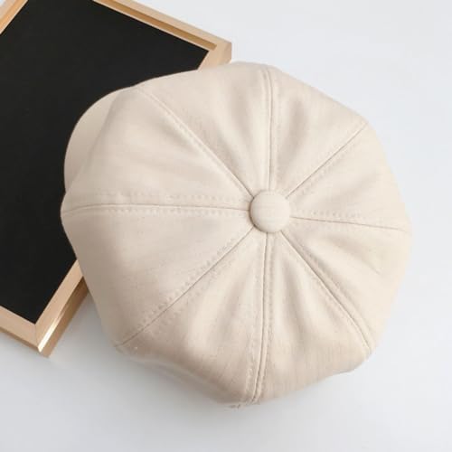 Newsboy Caps for Women Classic Beret Hats Autumn Winter Cap - color: C-beige
