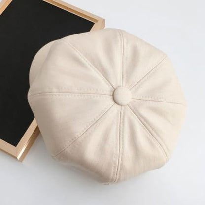 Newsboy Caps for Women Classic Beret Hats Autumn Winter Cap - color: C-beige