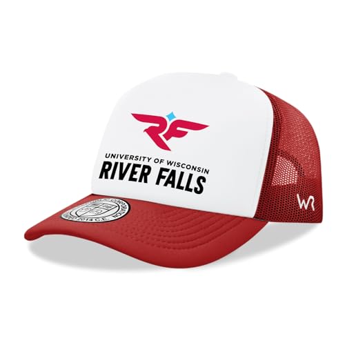 Wisconsin River Falls Falcons UWRF Trucker Mesh Snapback Seal Hat White/Red