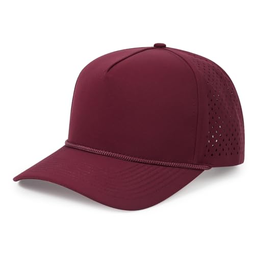HH HOFNEN Quick Dry Baseball Cap Snapback Golf Trucker Hat for Men Women - color: #1 Red