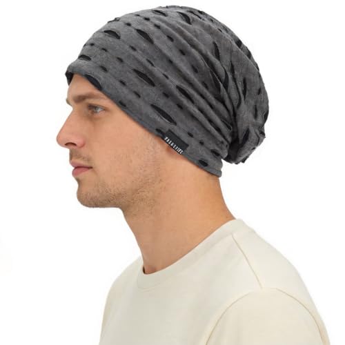 Ruphedy Men Slouchy Beanie Summer Long Oversize Thin Lightweight Skull Cap B011h - color: B401-grey, size: One Size