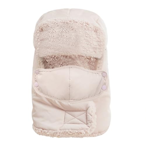 Kids Winter Warm Ski Hat Sherpa Lined Fleece Pilot Hood Cap Earflap Full Coverage Peruvian Trapper Hat for Boys Girls