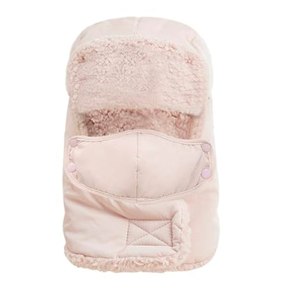 Kids Winter Warm Ski Hat Sherpa Lined Fleece Pilot Hood Cap Earflap Full Coverage Peruvian Trapper Hat for Boys Girls