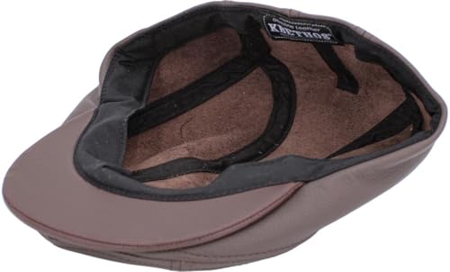 KBETHOS Leather Ascot Made in USA Ivy Collection Classic Newsboy Caps - color: Dark Brown, size: Large