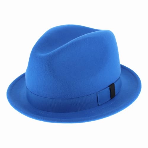 Hats in the Belfry Paine Stingy Brim Fedora - color: Royal, size: Medium