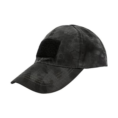 TOPTIE Tactical Baseball Cap with 3 Loop Patch Areas, Adjustable - color: Snake Black Camo