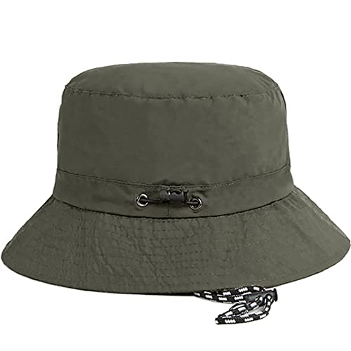 Waterproof Bucket Hat for Women and Men - UV Protection Beach Sun Hat Fishing Safari Boonie Hat Rain Hat Adjustable Packable - color: Army Green - Waterproof