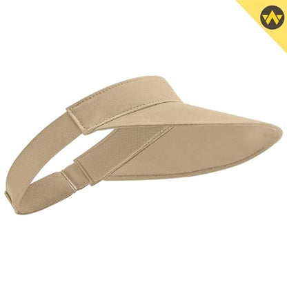 WANDER Running Sun Visor Hat Wide Brim UPF 50+ Mesh Cap for Women - color: Khaki