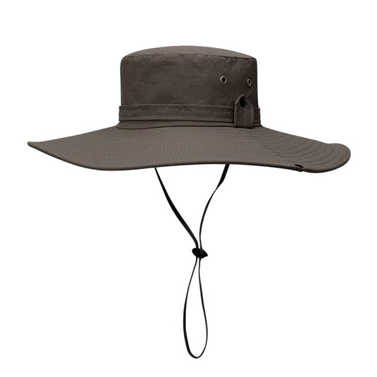 Waterproof Fishing Hat 12CM Wide Brim Sun Hat for Women Mens Packable Bucket hat- UPF 50 for Outdoor Gardening Beach Hats - color: Coffee