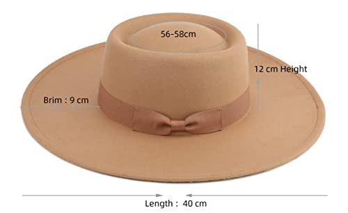 Pro Celia Big Wide Brim Women Fedora Hat - color: Oval-camel