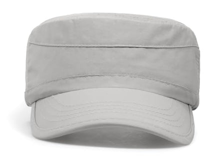 Cadet Army Cap Unisex Military Hat Adjustable Flat Top Cap Baseball Cap - color: Light Grey