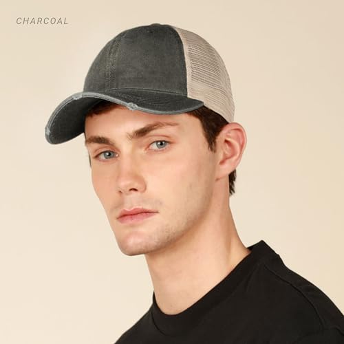 CHOK.LIDS Washed Trucker Hat Unstructured Distressed Pigment Dyed Cap - color: (Mustard)