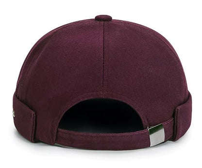 DIYDECAL Retro Brimless Skullcap Hat Docker Cap,Sailor Worker Hat Beanie Hat for Mens - color: Wine