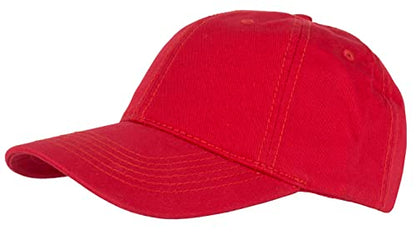 Gelante Cotton Twill Washed Unstructure Baseball Cap - Adjustable Blank Hat for Men Women - Wholesale Bulk Lot of 6 Pack - color: Solid Red