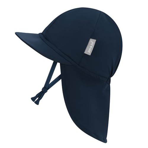 JAN & JUL Baby Sun-Hat with Neck Flap for Swimming - color: Dark Navy, size: 6-24 Months