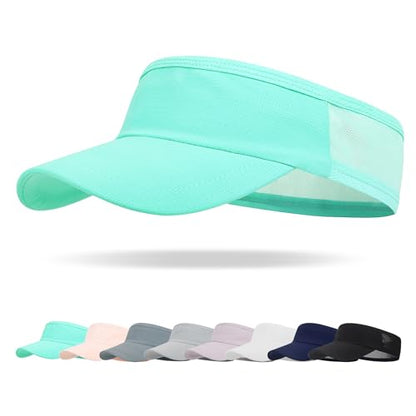 HH HOFNEN Sports Sun Visor Unisex Cooling Cap Lightweight Stretchy Packable - color: #1 Aqua