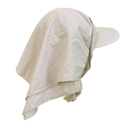 Sun Hat with Neck Flap for Women Wide Brim, Packable, Foldable, Outdoor Sun Protection, Baseball Visor Hat - color: Beige