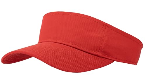 3 Pcs Sun Visor for Women Men Outdoor Sport Golf Tennis Softball, Adjustable Visors Hats - color: Red