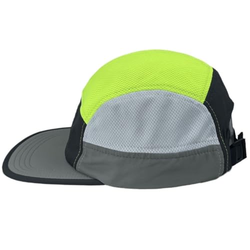 FASHIXD 5 Panel Hats for Men Baseball Cap Outdoor Sports Running Cap - color: Black/Yellow