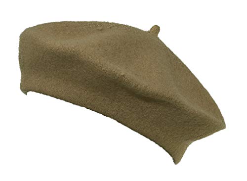 French Style Lightweight Casual Classic Beanie Solid Color Wool Beret - color: Khaki
