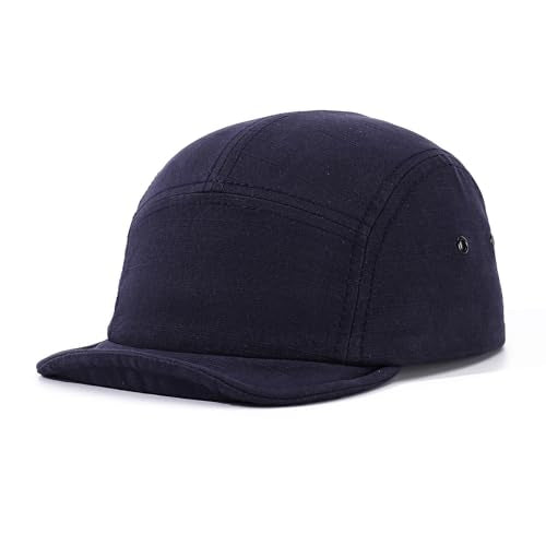 5 Panel Baseball Cap Soft Short Brim Hats for Men Cotton Trucker Hat Low Profile Dad Hats Cadet Caps Snapback Hats - color: Mg-pdym2585-blue