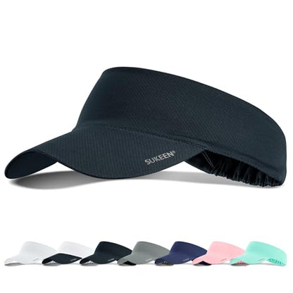 Sukeen Cooling Stretchy Sun Visor for Women Men UV Protection Cooling Hat - color: Black